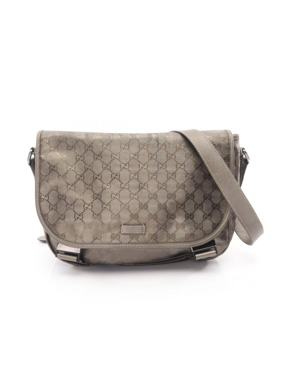 Gucci Shoulder Bag GG Supreme Metallic Brown Canvas Leather